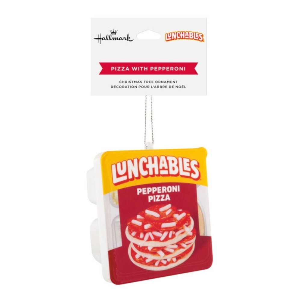 Hallmark Kraft Lunchables Pizza With Pepperoni Shatterproof Christmas Ornament